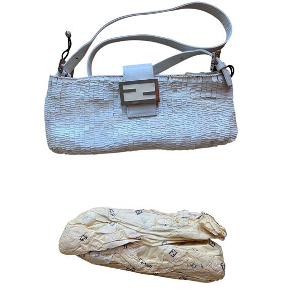 Fendi Textured White Crossbody Bag - Picture 6 of 6